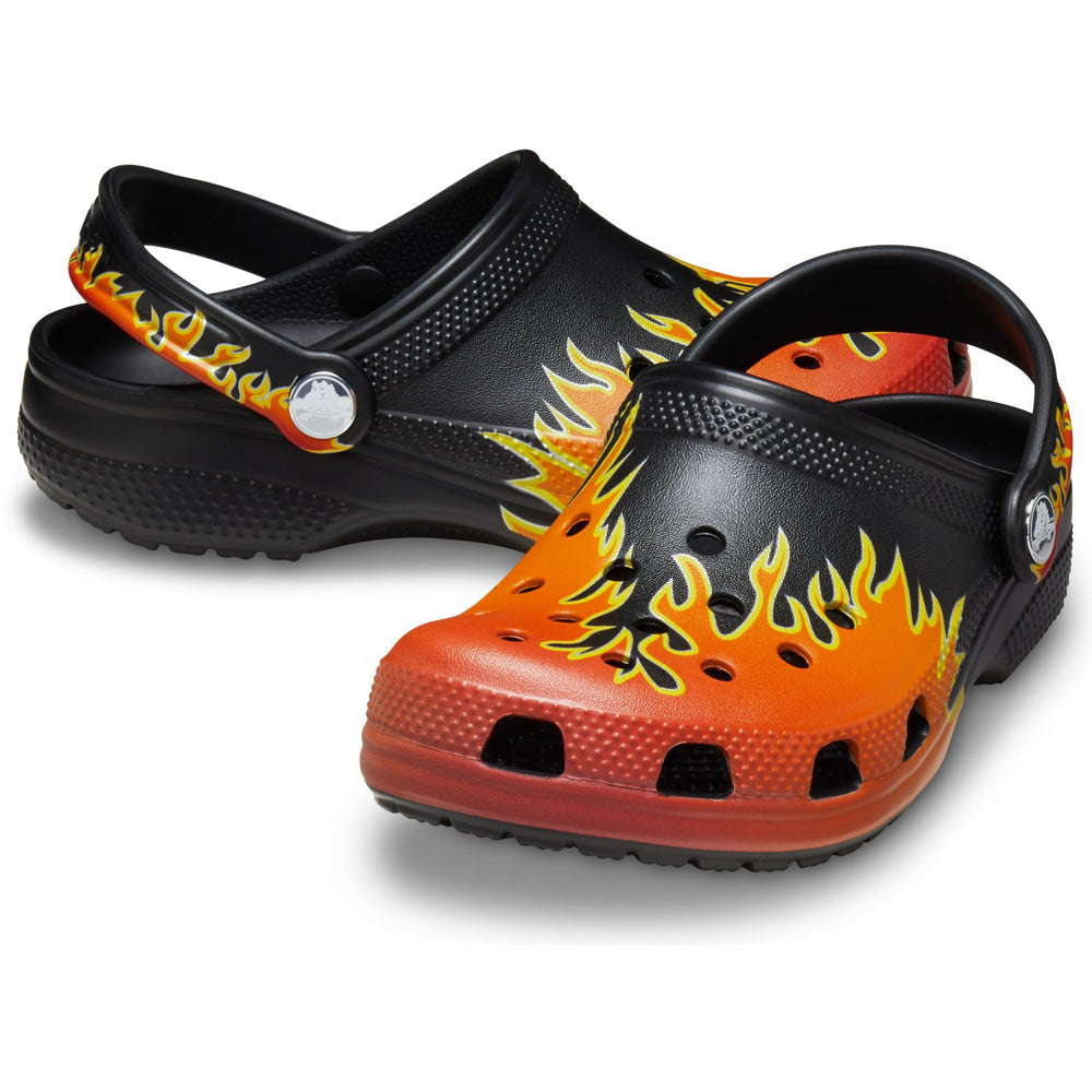 Køb Crocs Black/Multi Classic Flames Clog