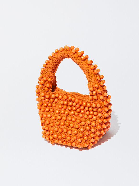 Bolsa com detalhes em joias - Laranja