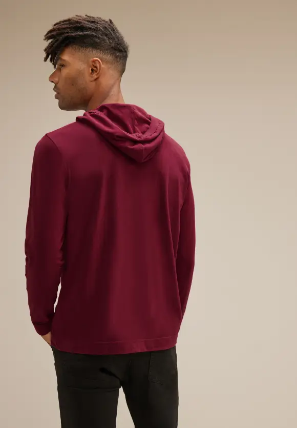 Softes Kapuzenshirt - wine red