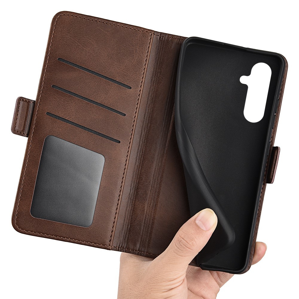 Samsung Galaxy A54 5G Vintage Leder Tasche Flip Cover Fashion Design - Braun