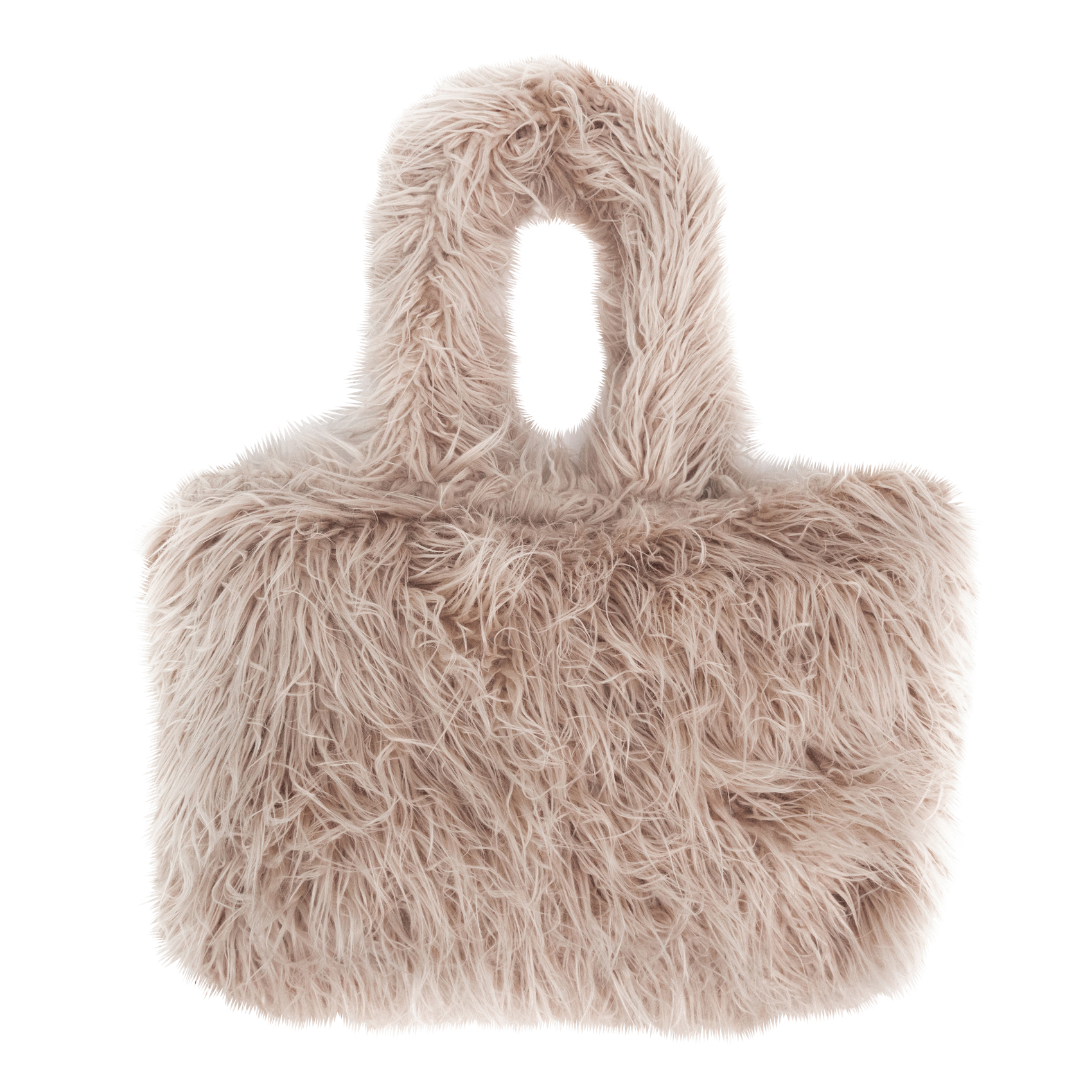 Tote bag en fourrure synthétique| Beige