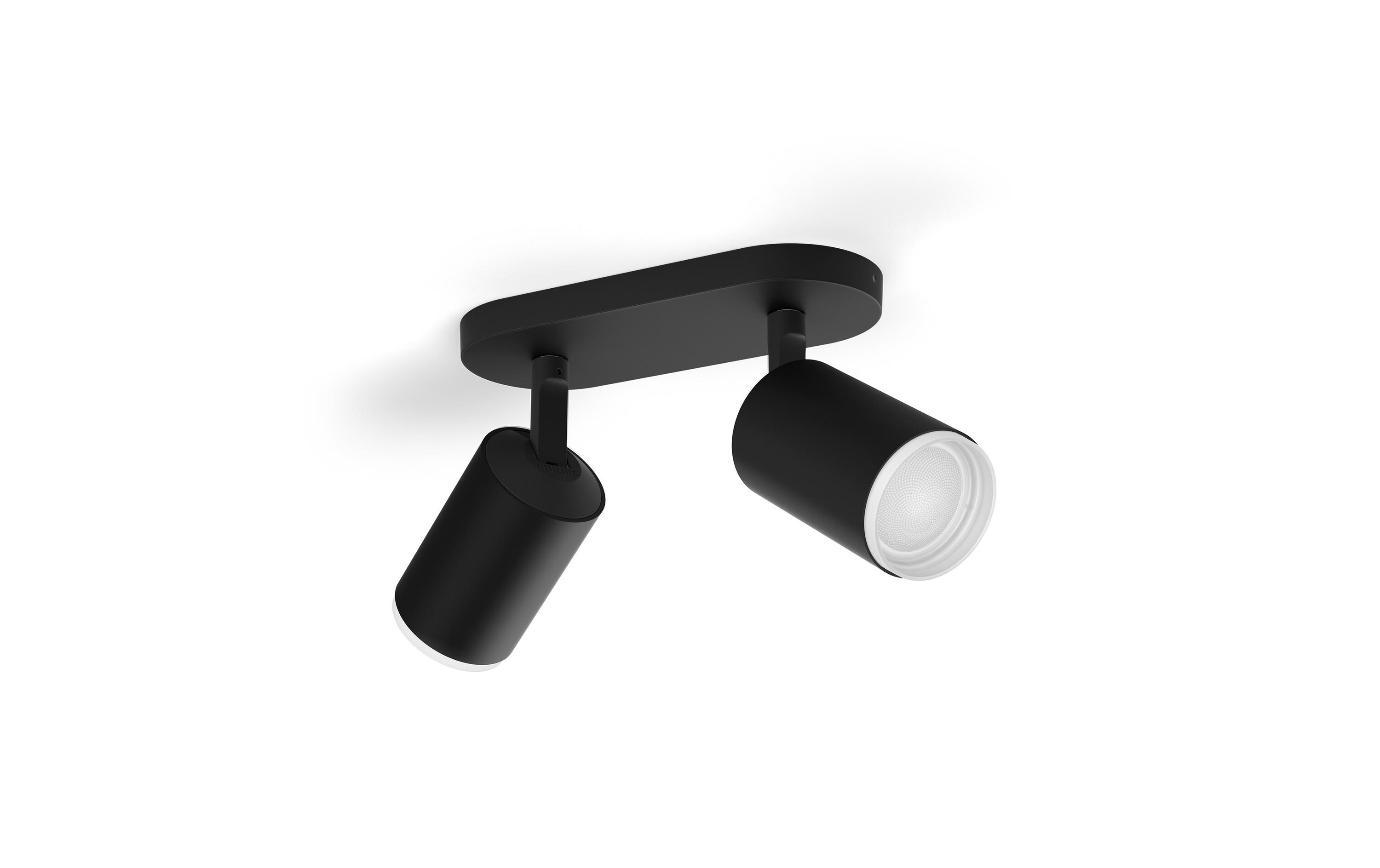 White & Color Ambiance Fugato 2er-Spot Schwarz<br>2er-Spot mit Weisstönen und mehr als 16 Millionen Farben