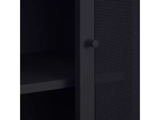 Kiso - Vaisselier 4 portes, 2 niches en métal H180cm - Noir