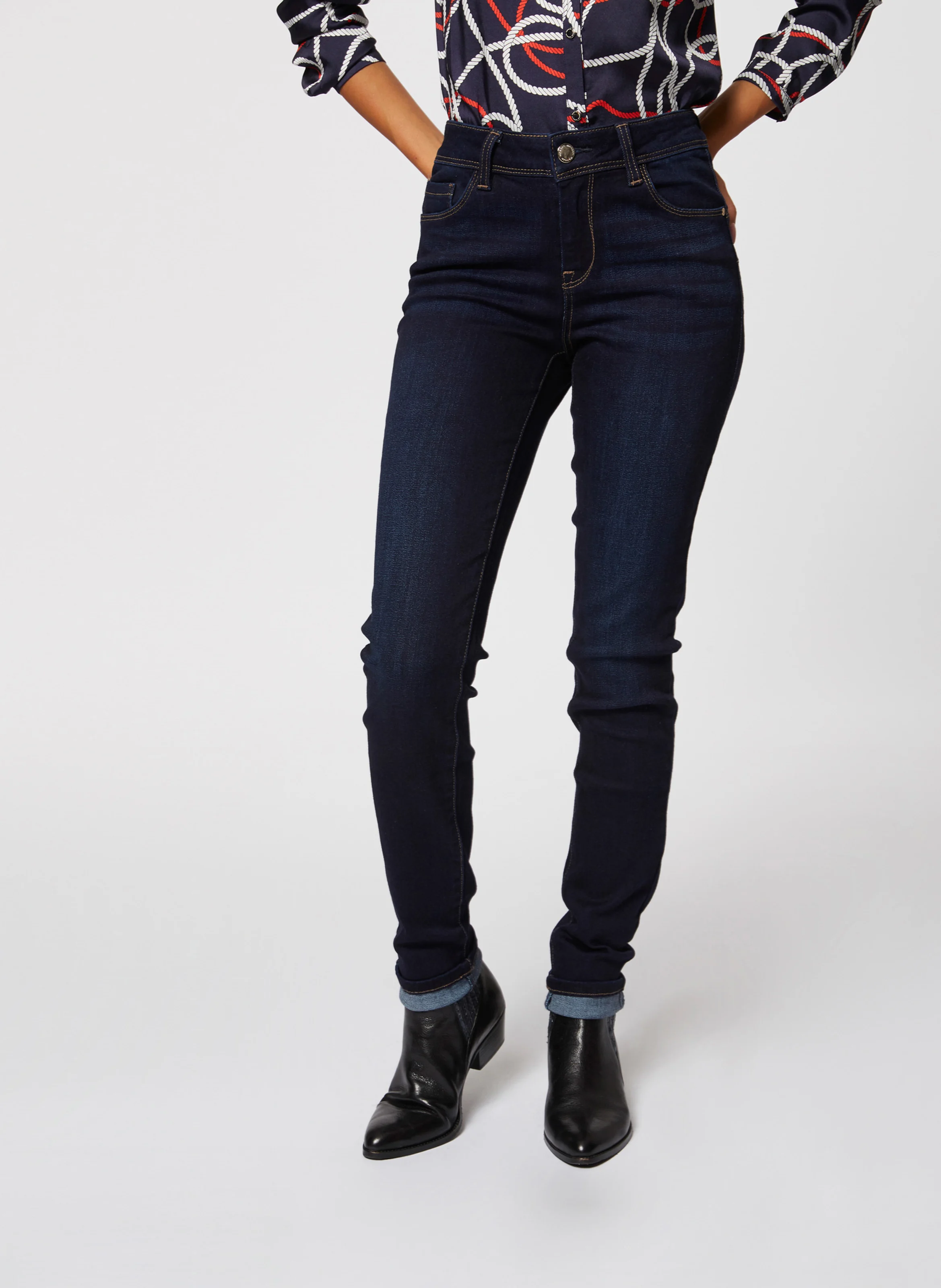 POM.P - Jean slim 5 poches | Bleu