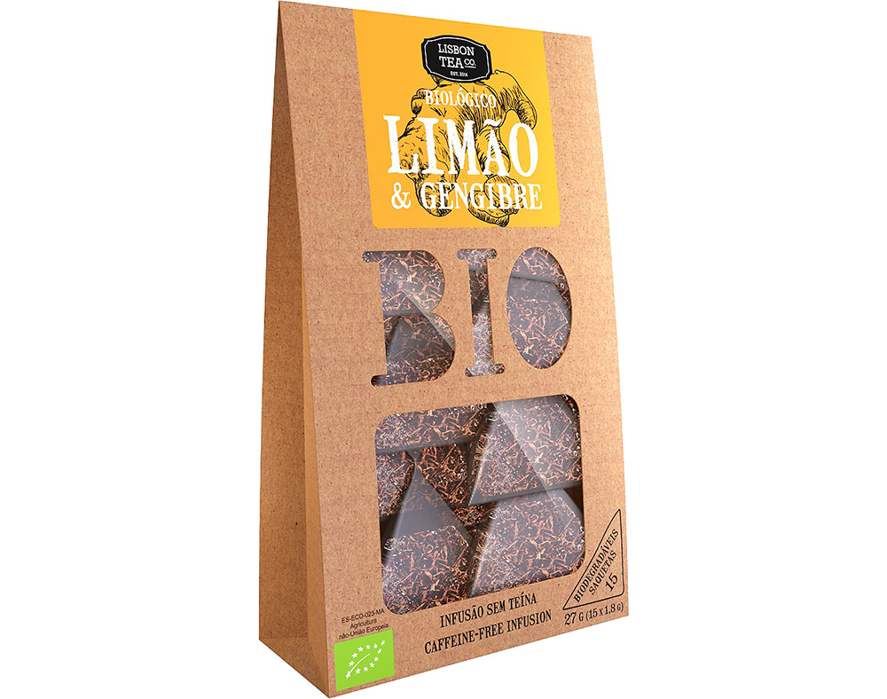 INFUSÃO LISBON TEA CO. BIO LIMÃO E GENGIBRE 15 SAQUETAS