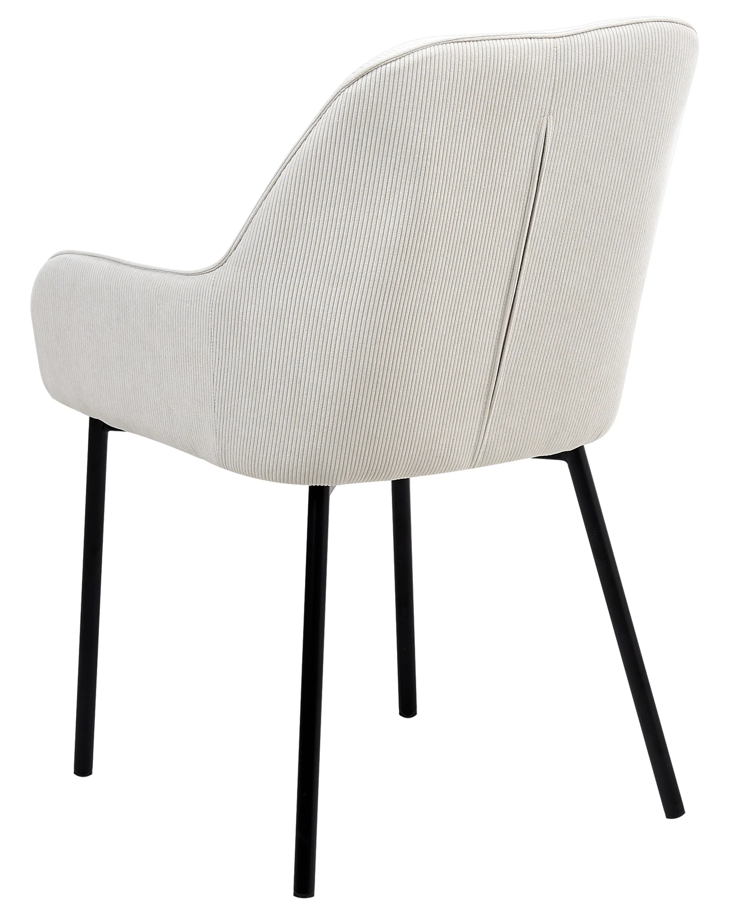 Set van 2 eetkamerstoelen LOVERNA Corduroy Gebroken wit