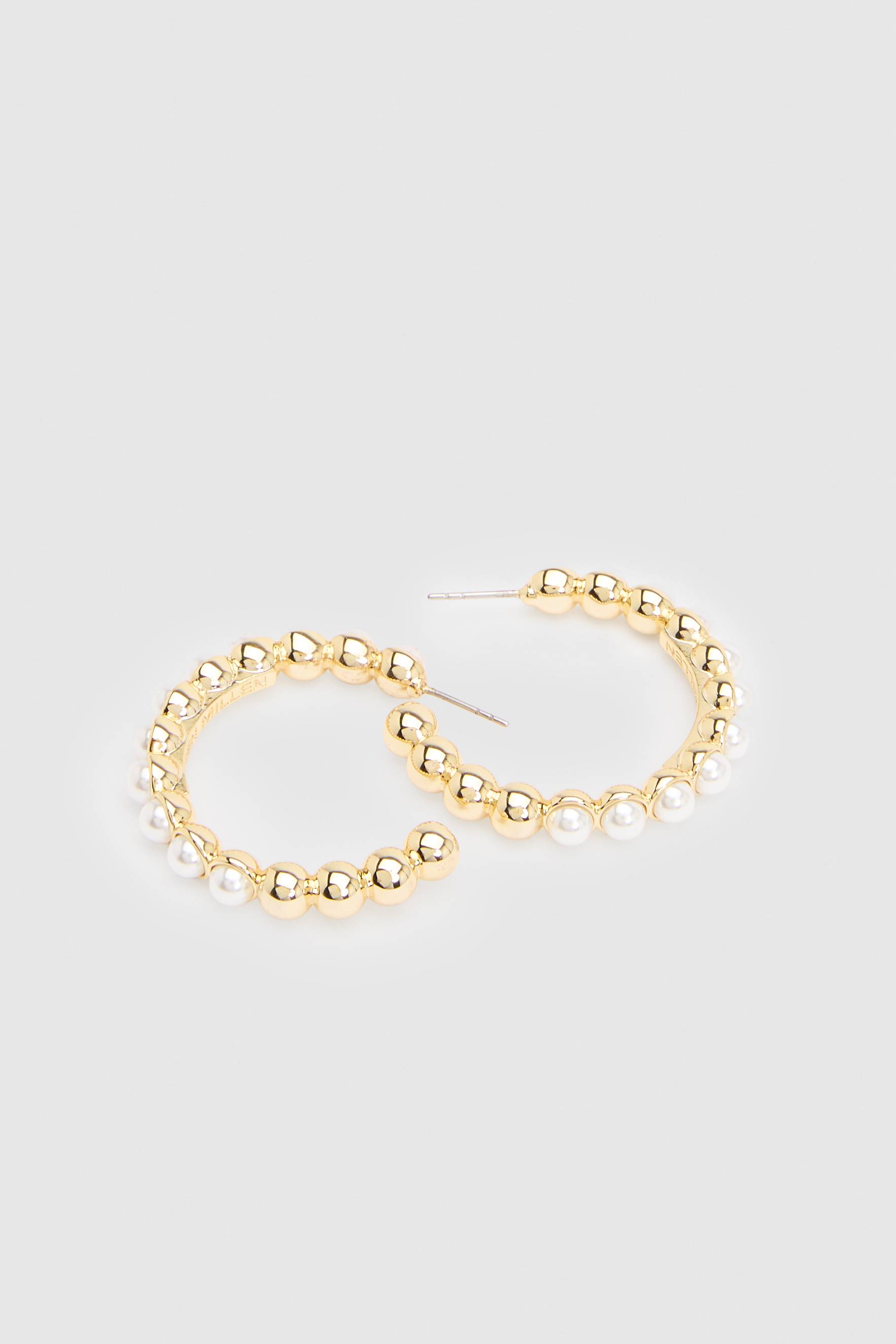 KarenMillen Boucles D'oreilles Créoles Perles Entrelacées