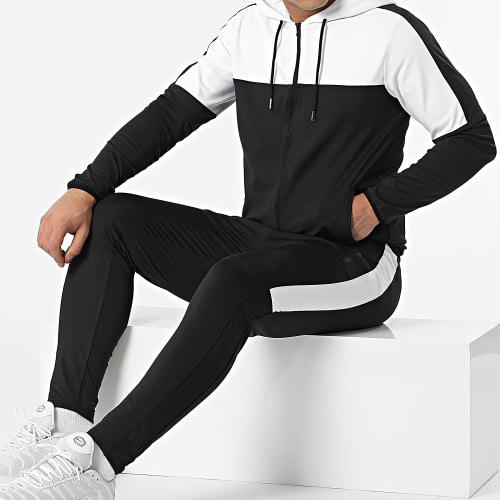 Ensemble De Survetement Training Bicolore 0054 Noir Blanc