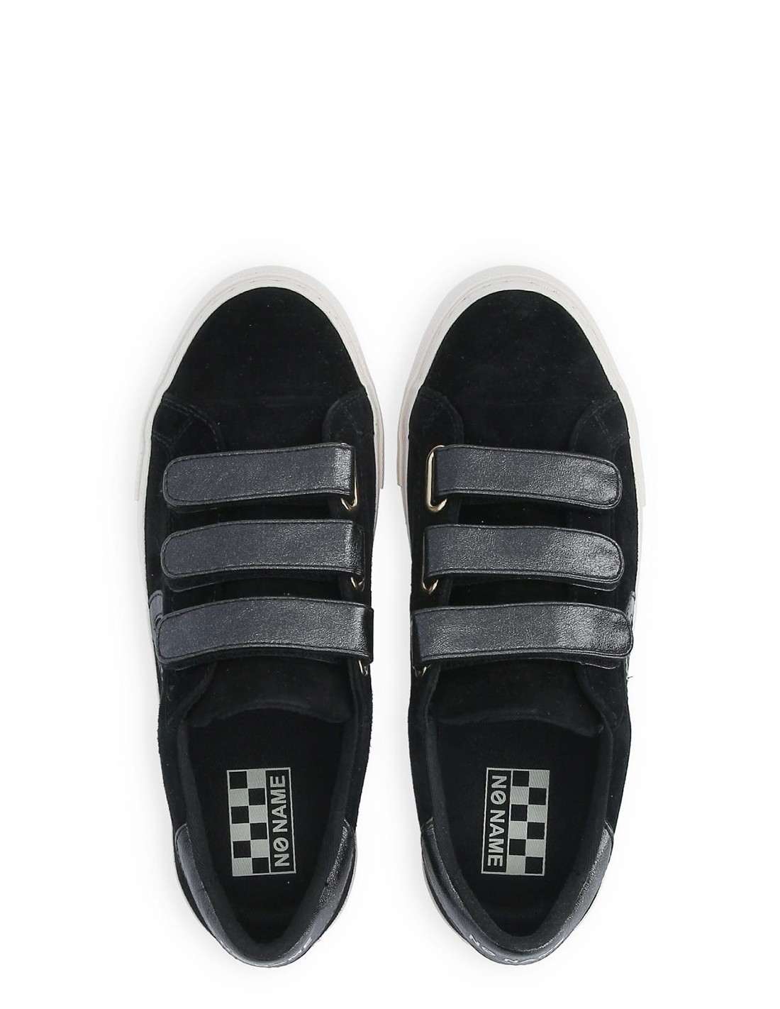 no name basket de ville femme arcade straps side cuir noir