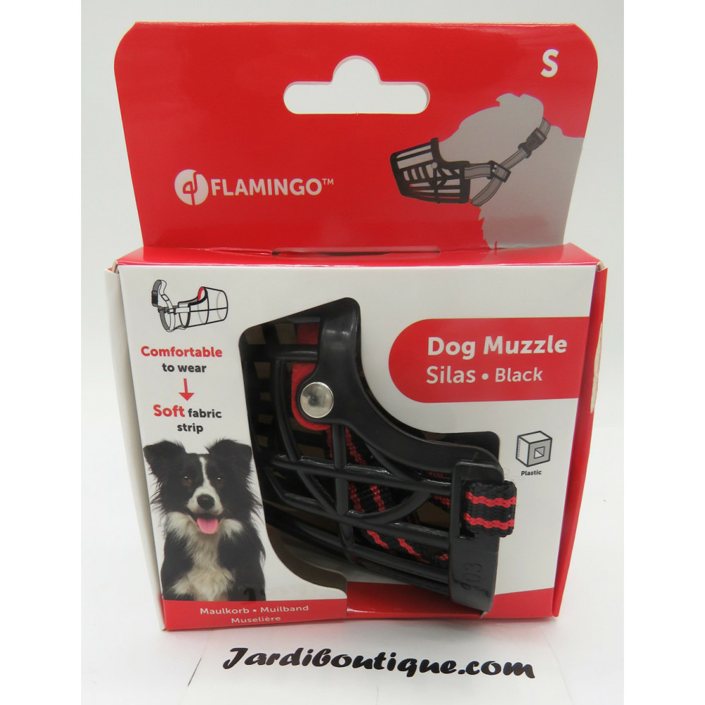 Muselière silas s noir. 26 cm 31-41 cm. Pour chien.