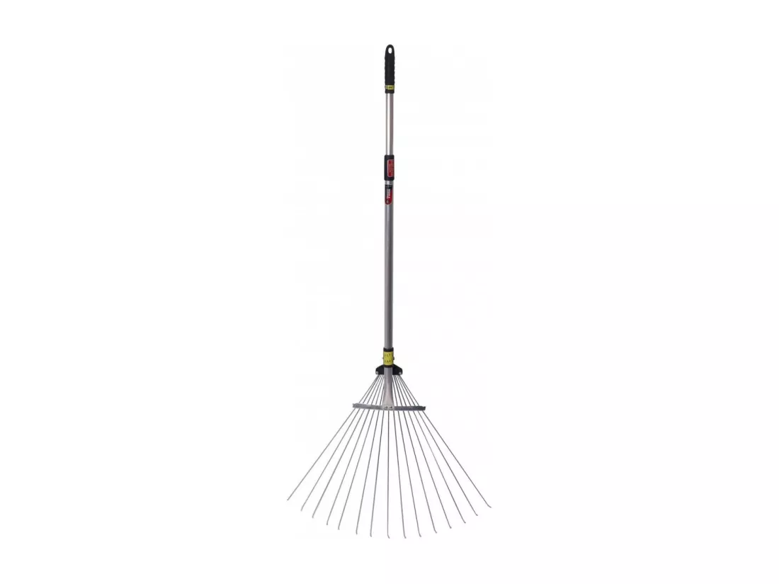 Balai à gazon extensible en acier et aluminium