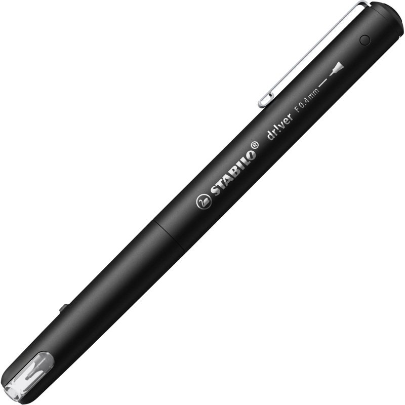 Stylo feutre Stabilo Driver F à capuchon pointe 0,4 mm - écriture fine