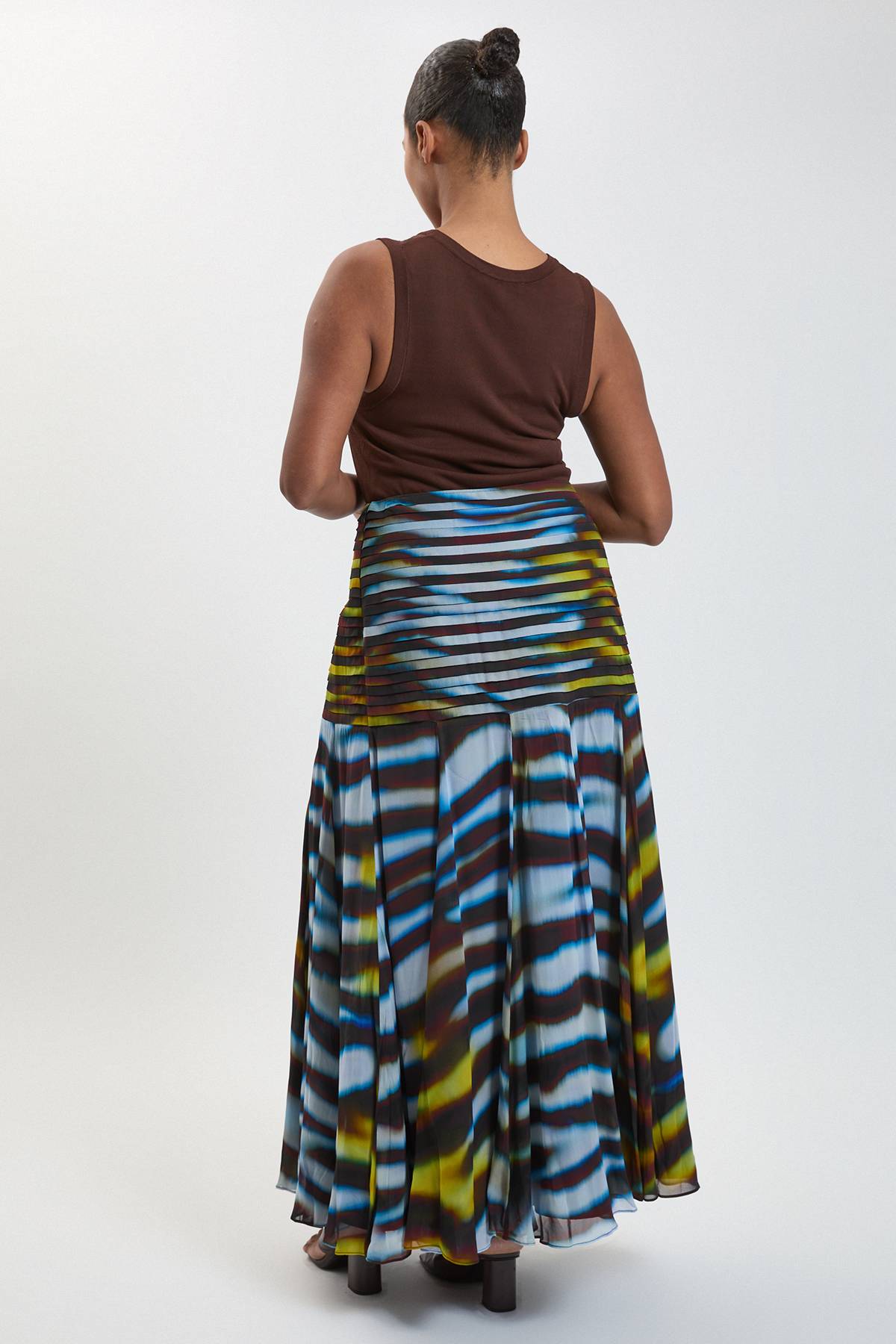 KarenMillen Jupe Longue Grande Taille En Georgette De Viscose Tissée À Imprimé Animal Et Ourlet Tombant