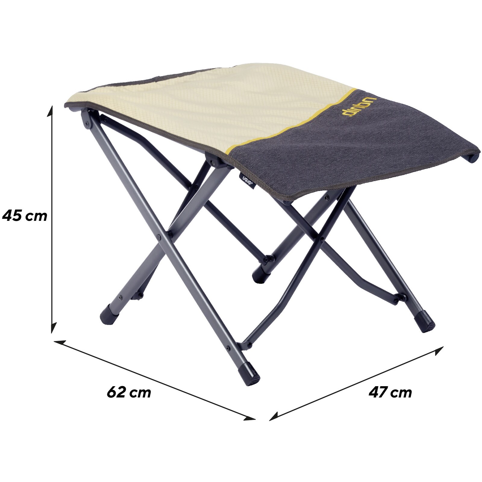 UQUIP Fußablage Finley Fußbank Camping Stuhl Klappstuhl Fuß Stütze Hocker Stahl Farbe: Petrol/grey