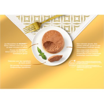 Gourmet Gold Mousse met Konijn, Rund, Kalf en Lam 24 x 85g