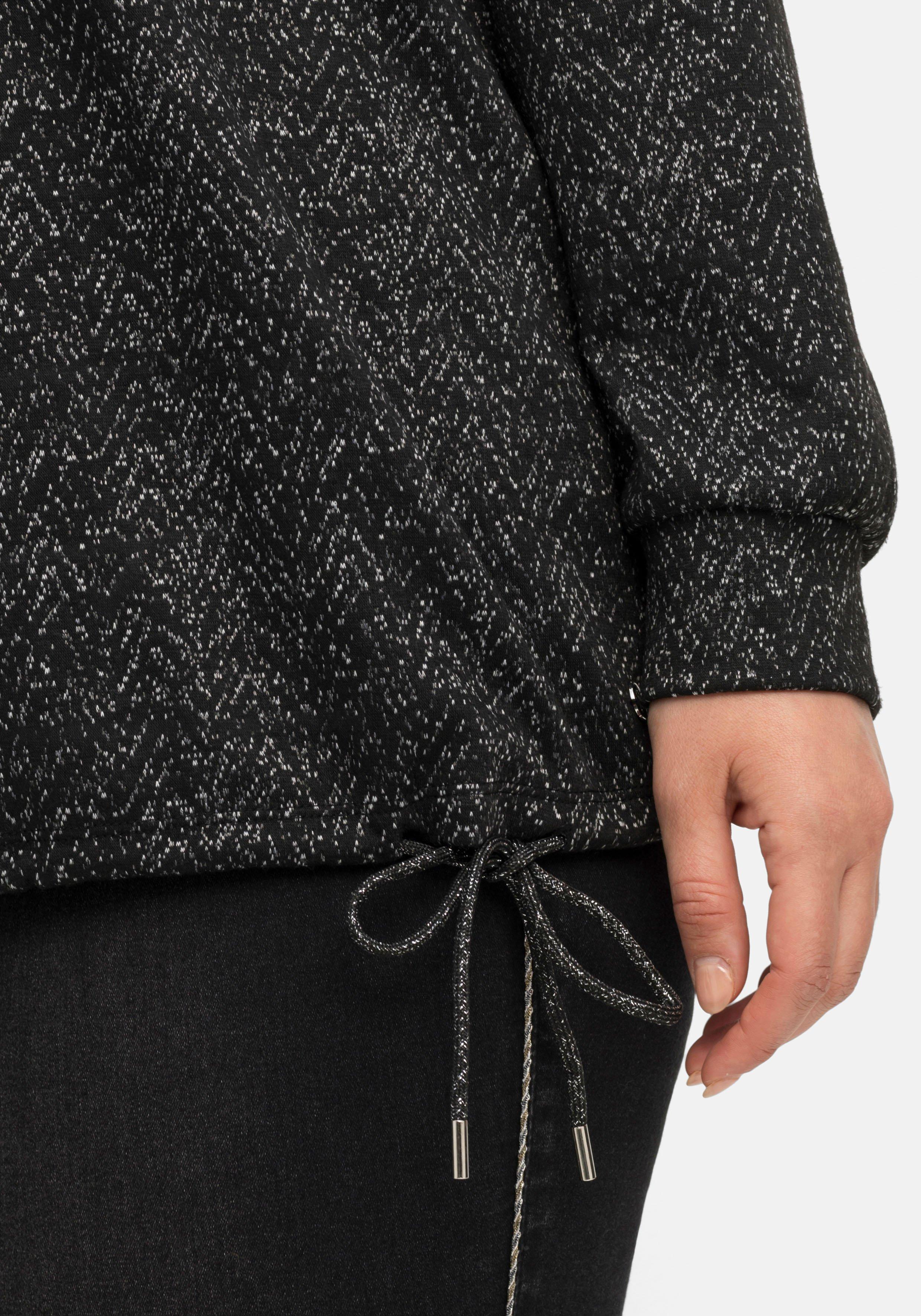 Sweatshirt mit Kapuze, in Salz-und-Pfeffer-Optik
