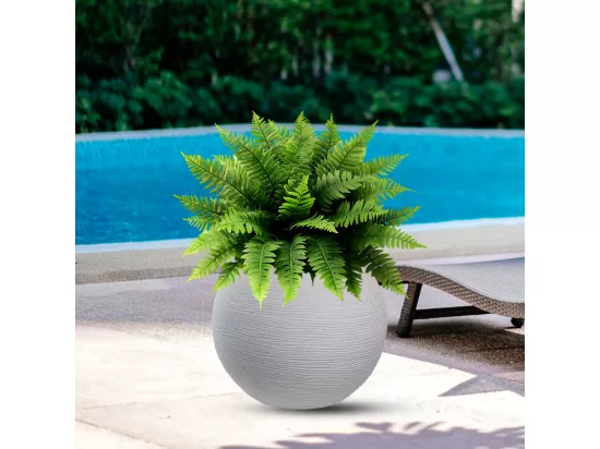 Vase en résine pour plantes d'intérieur et d'extérieur, sphère design ronde d.40x33h Botticelli Beige