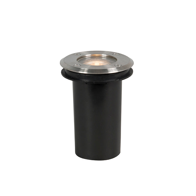 QAZQA Set van 6 buiten grondspots staal 11cm IP67 - Basic Round