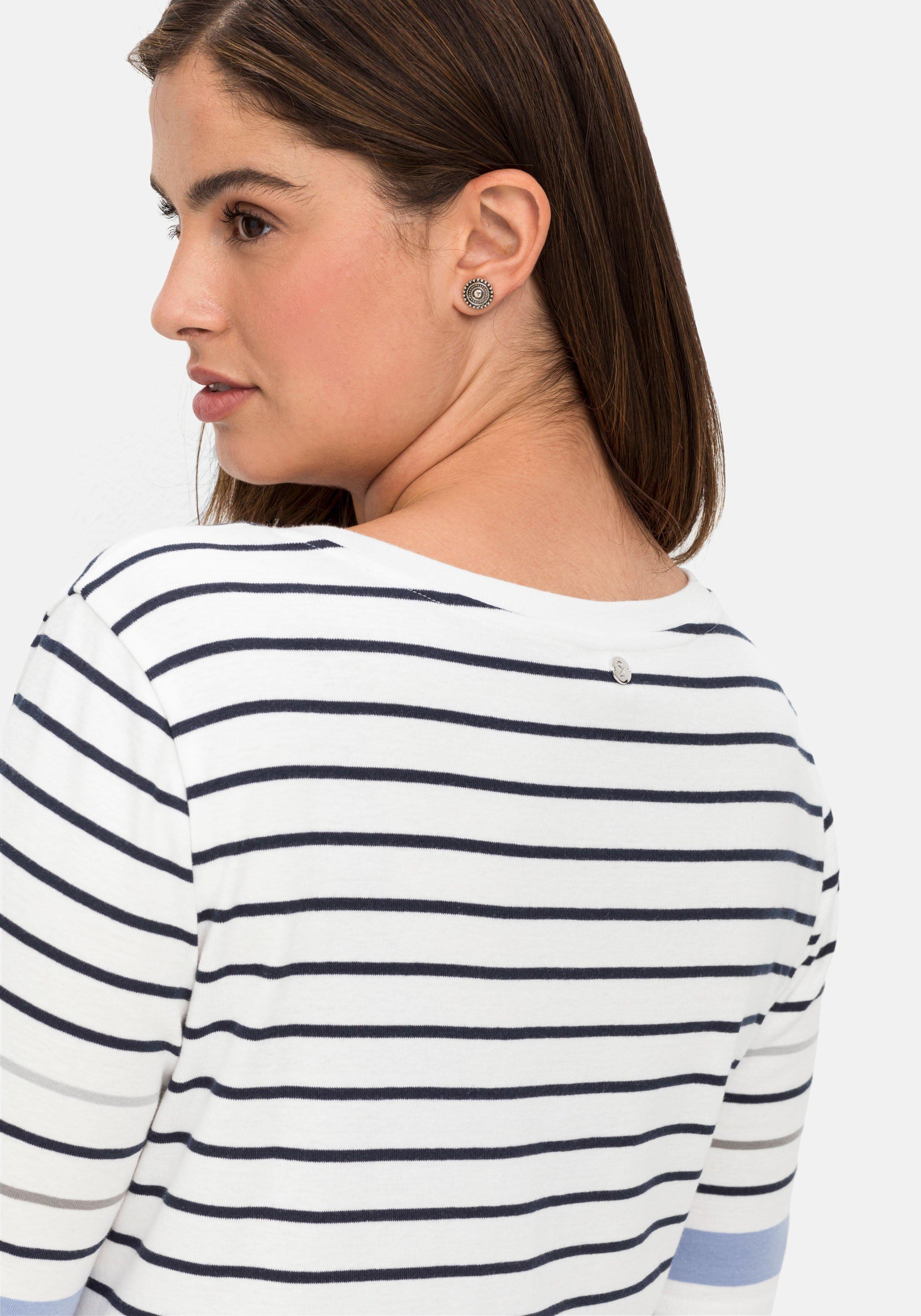Ringelshirt in leicht tailliertem Schnitt, in Rippqualität