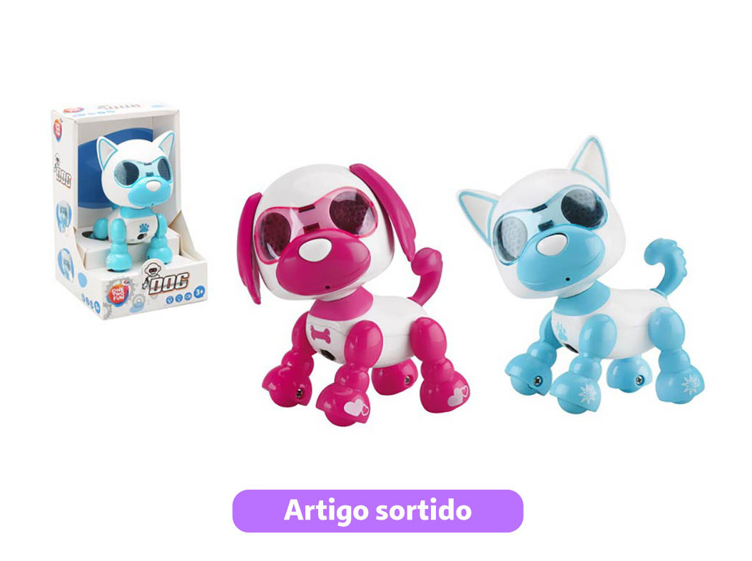 CÃO ROBOT COM SOM ONE TWO FUN