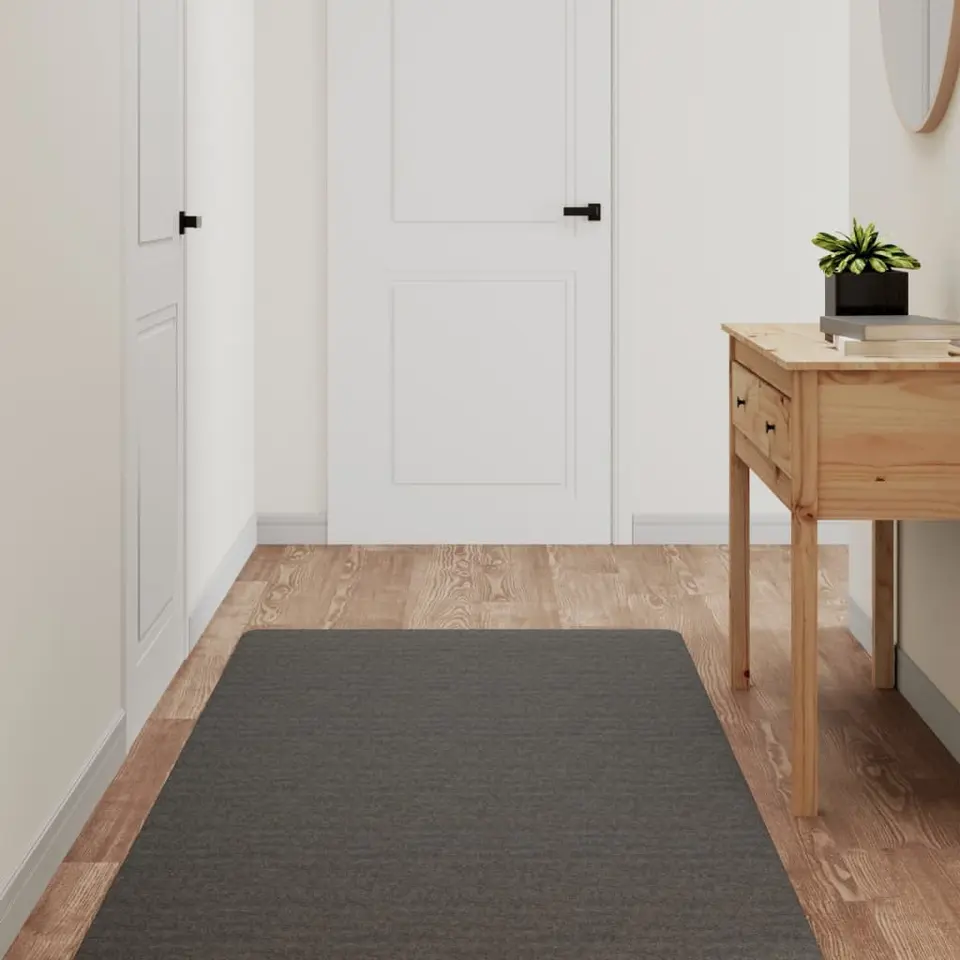 vidaXL - Tapijtloper - Antraciet - Stof - 80 x 180 cm