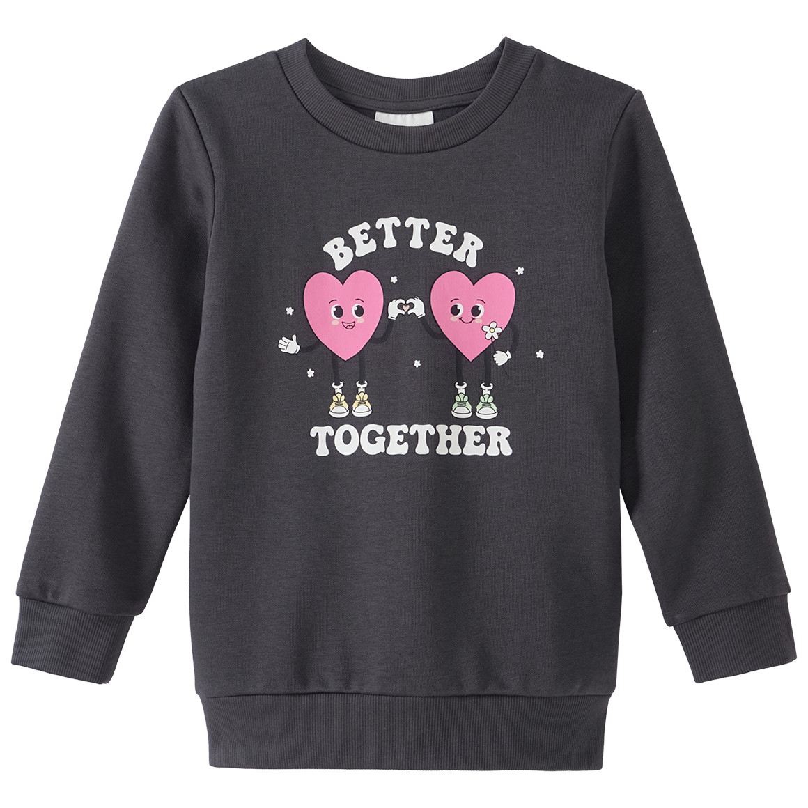 Famy Mädchen Sweatshirt mit Print dunkelgrau
