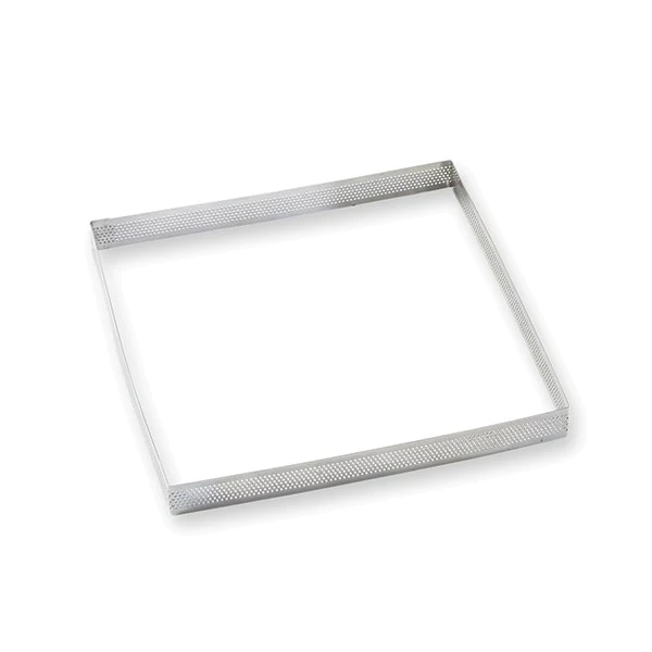 Cadre à tarte perforé en inox carré 20 cm Mathon