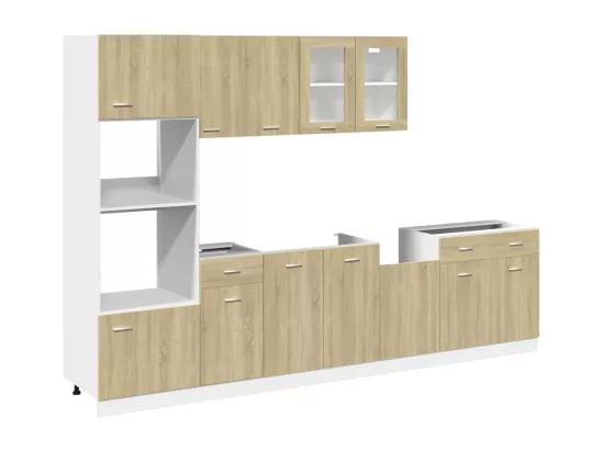 Ensemble d'armoires de cuisine 7 pcs chêne sonoma
