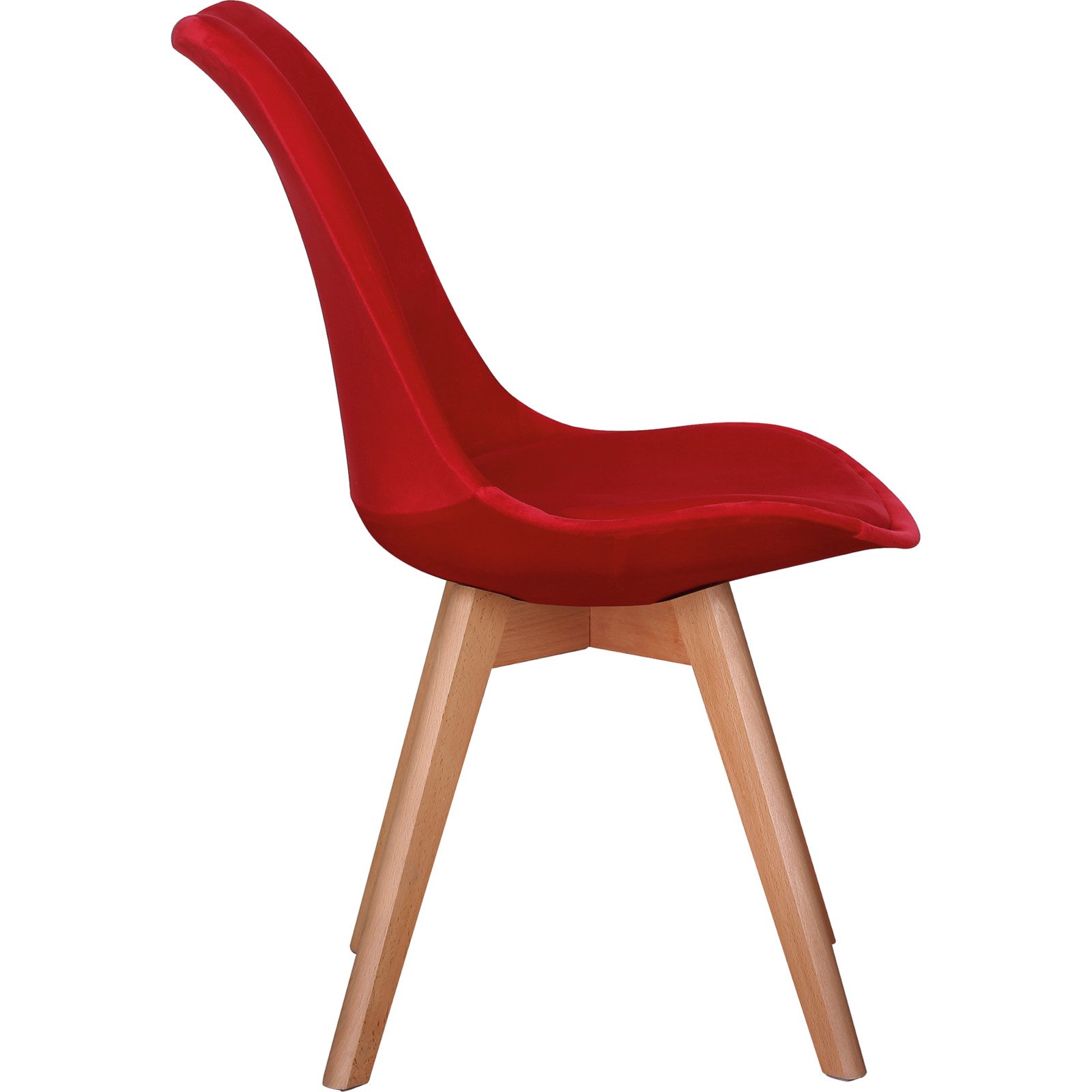 Polsterstuhl Tim Samt-Optik rot