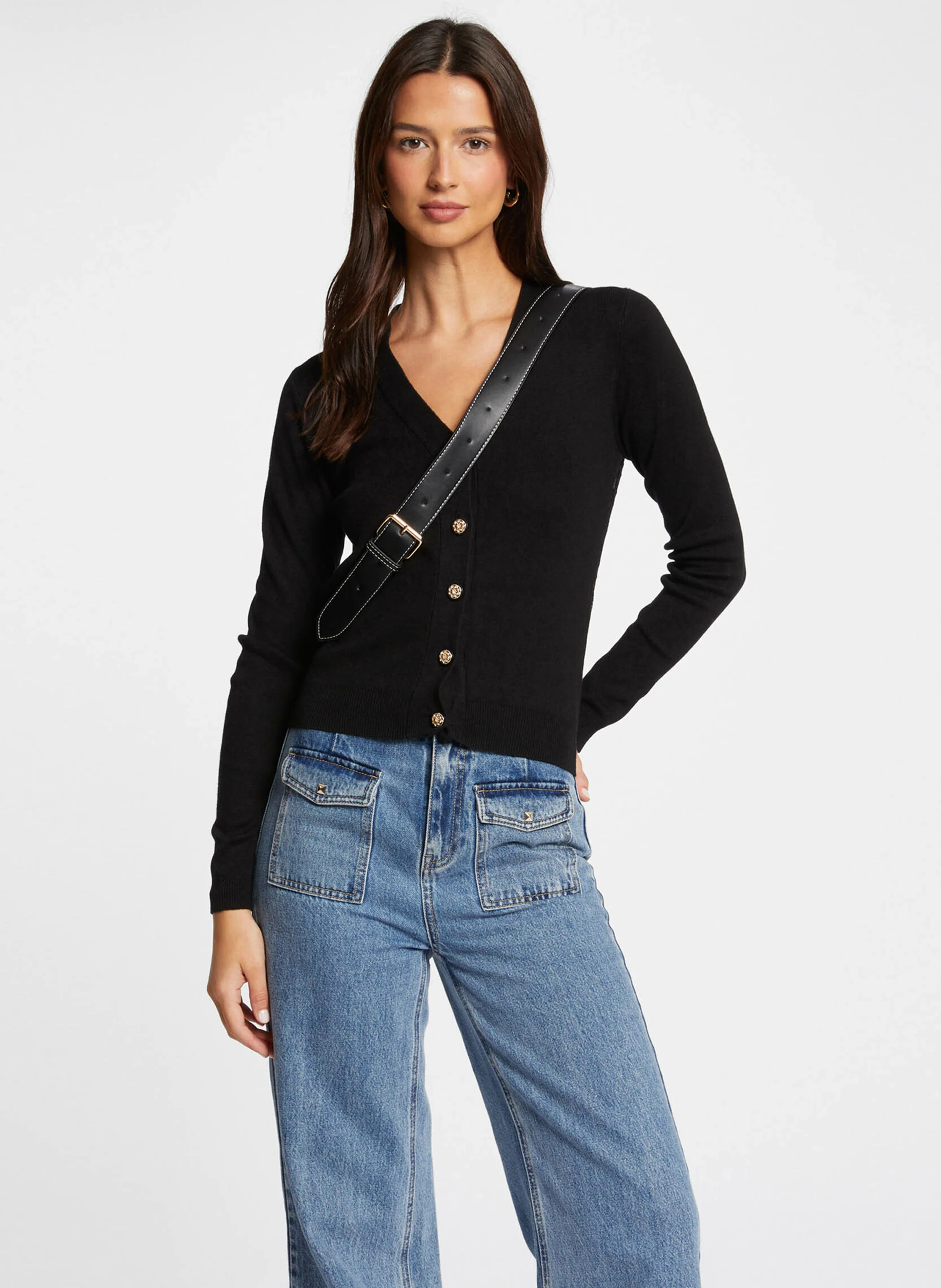 MIDOU - Gilet col V | Noir
