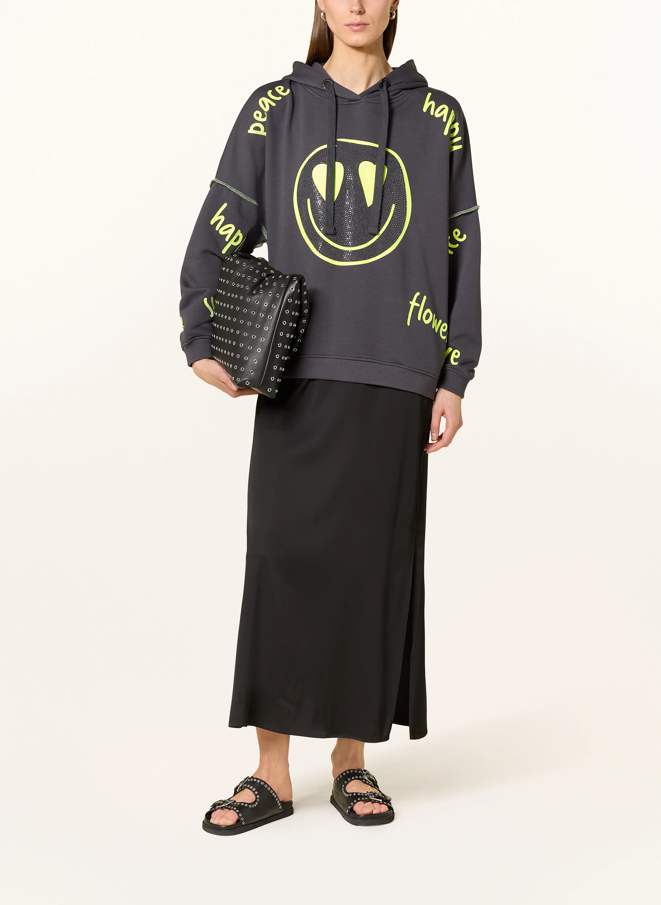 miss goodlife Hoodie mit Schmucksteinen
