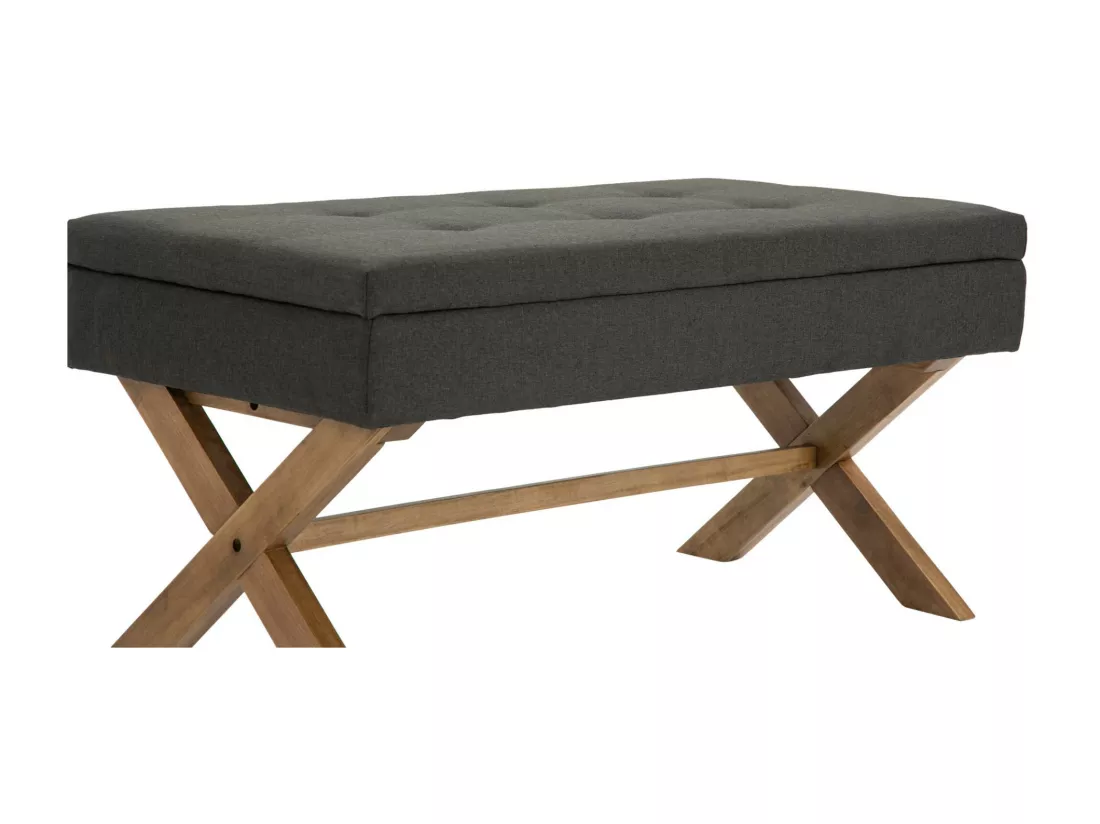 Banquette - Tissu & Bois - Gris foncé - Namaro