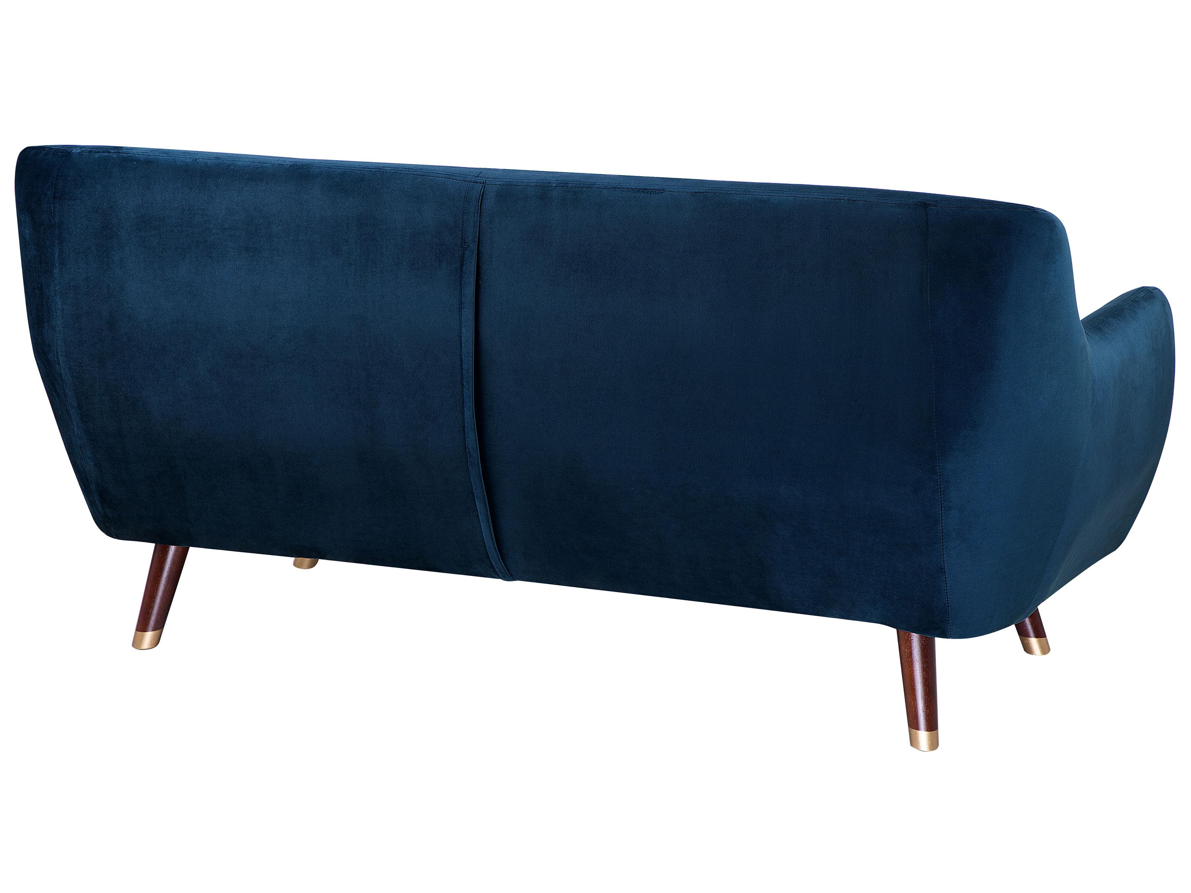 Bank 3-zits BODO Fluweel Marineblauw