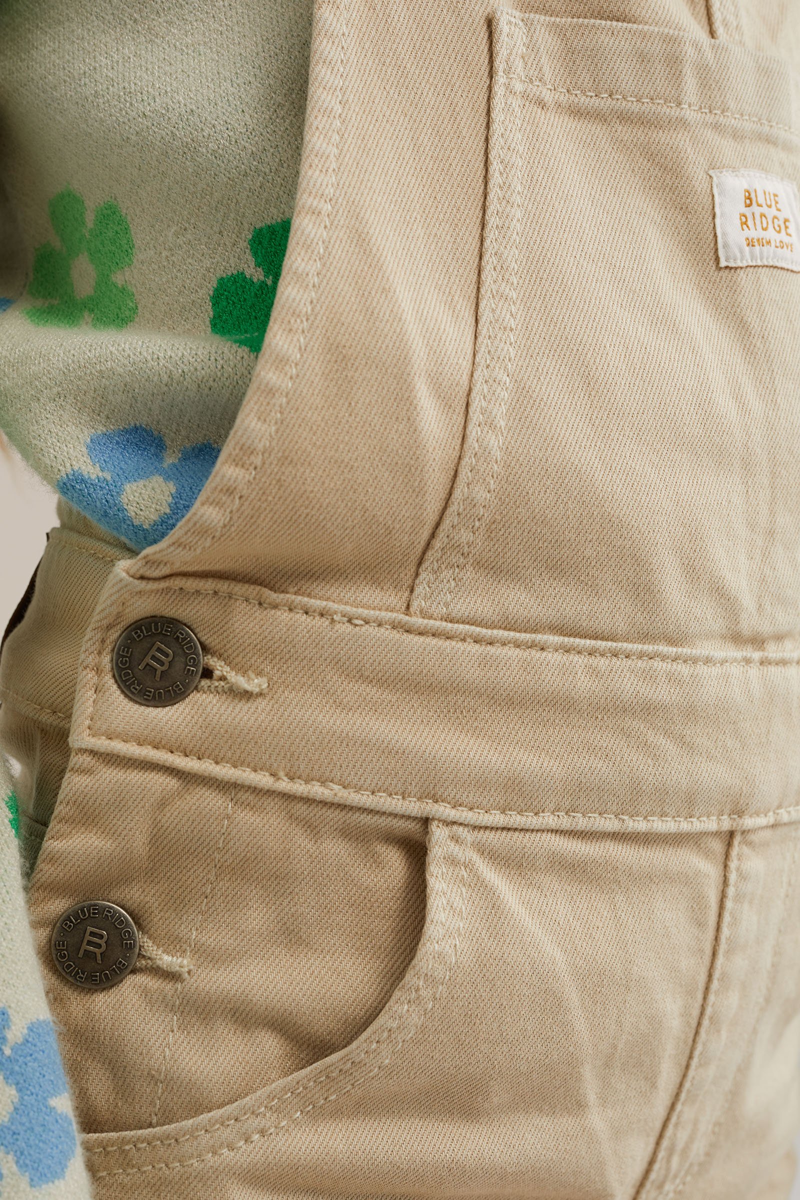 Meisjes relaxed fit tuinbroek Blue Ridge Beige