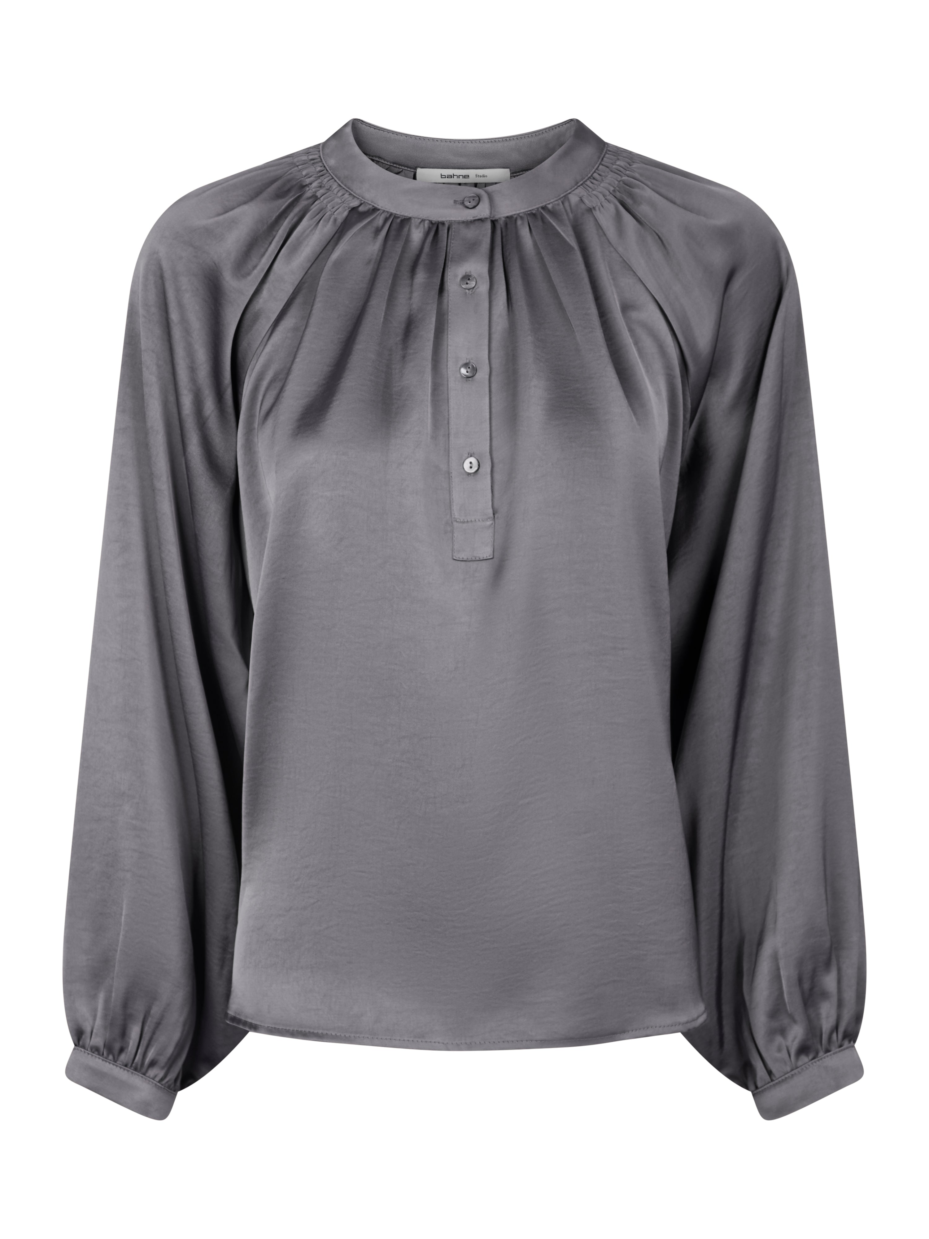 Neo Noir  Adeline Satin skjorte - Dark Grey