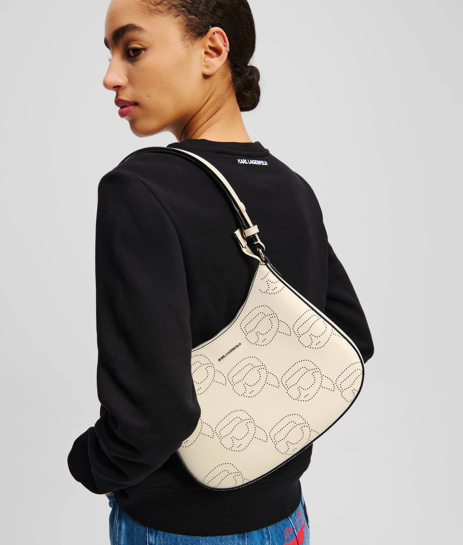 SAC PORTÉ ÉPAULE PERFORÉ IKON - Blanc Cassé