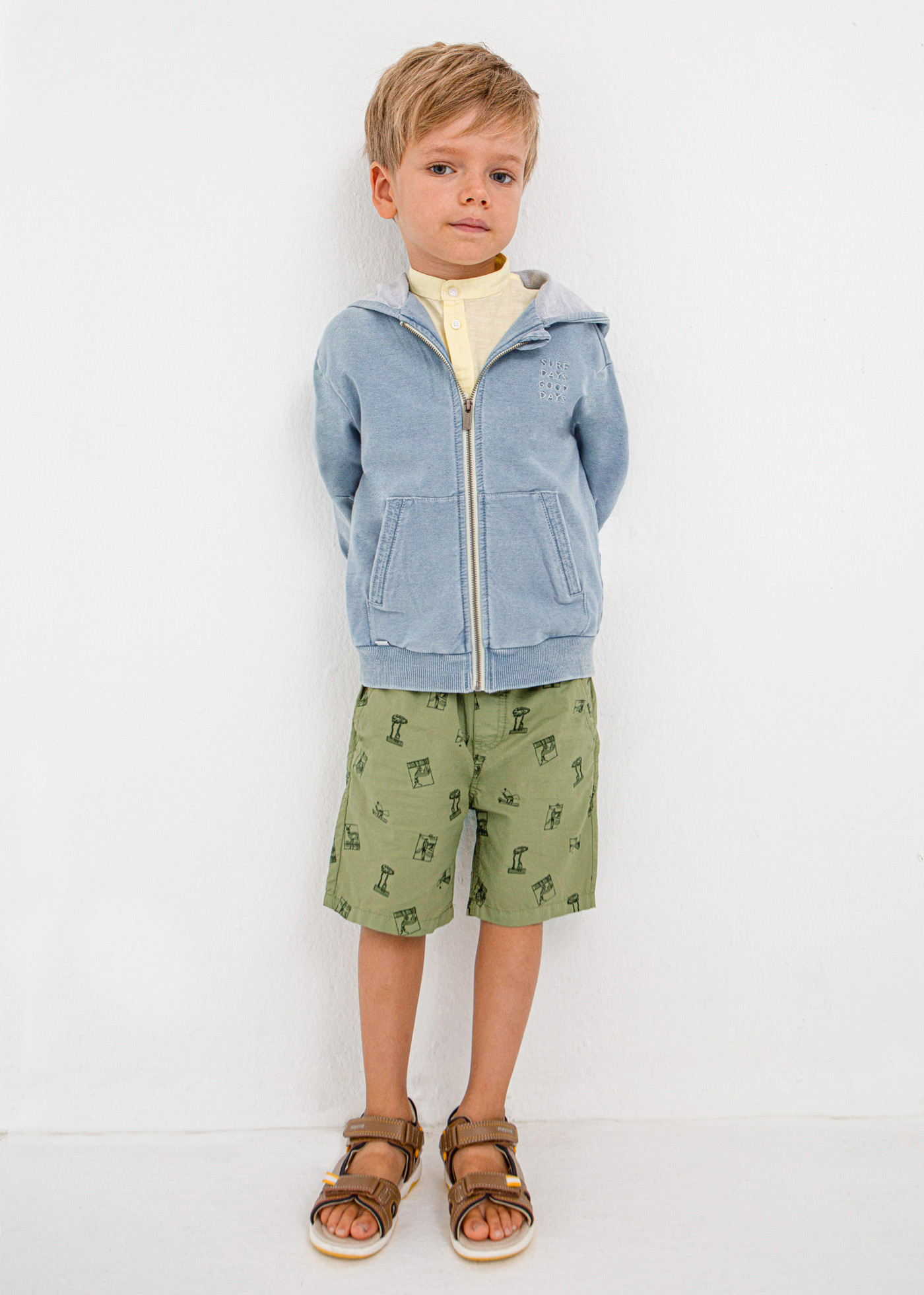 Bermudas de algodão estampadas para meninos