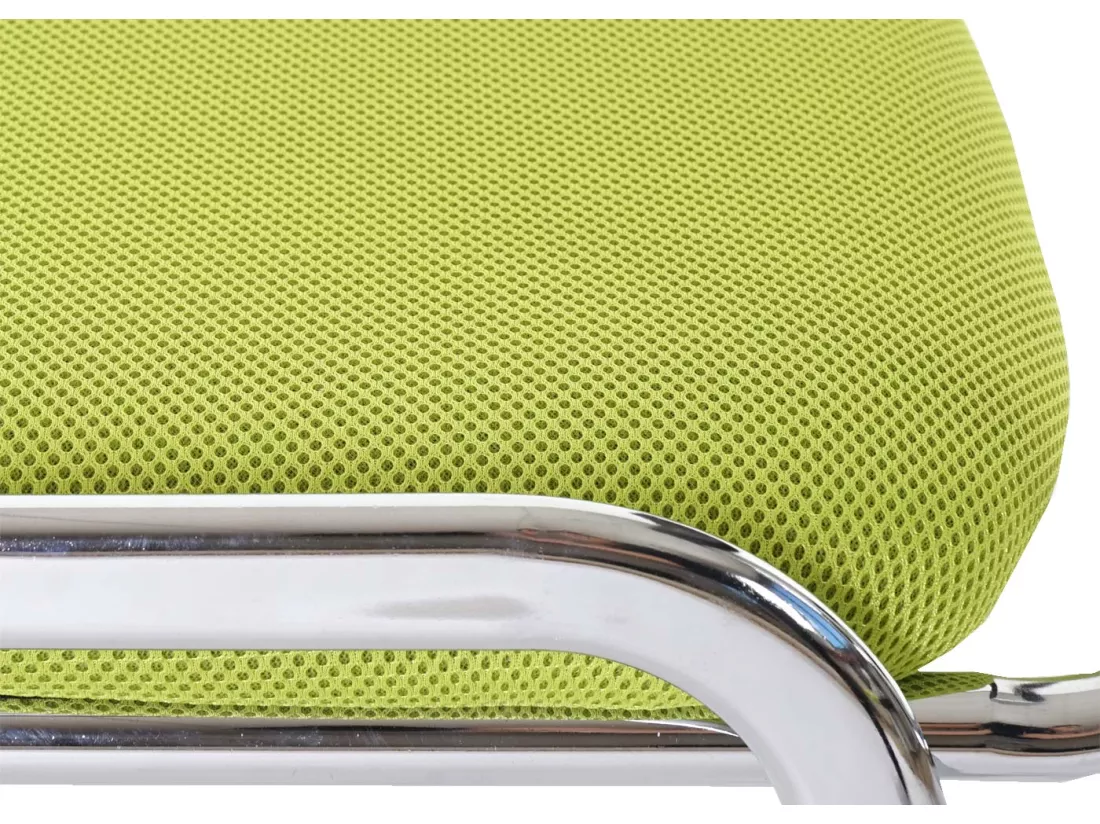 Chaise visiteur H401 Empilable, siège vert, pieds chromés