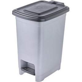 Poubelle à pédale 'olaf', 10 L, PP, light silver