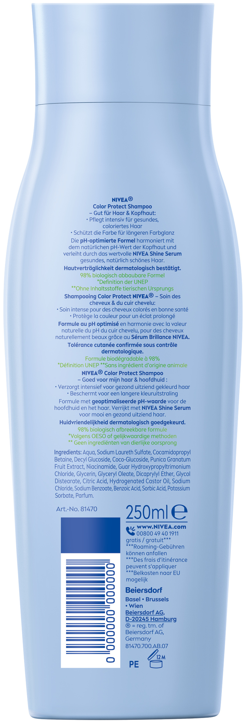 Nivea Shampoo<br>250 ml, Flasche, Color Protect pH-Optimal
