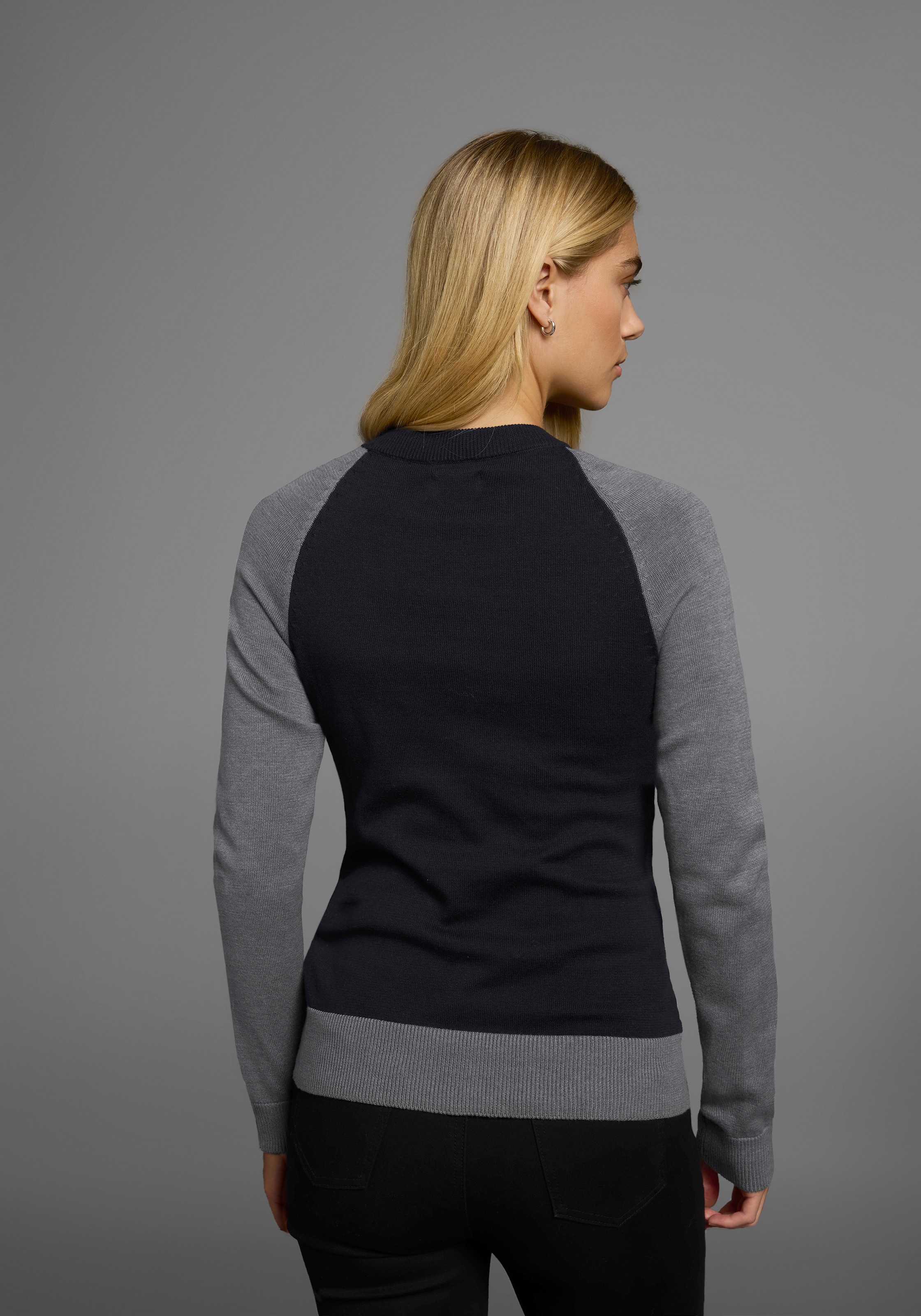AJC Strickpullover , mit konstrastfarbenen Ärmeln und Bündchen