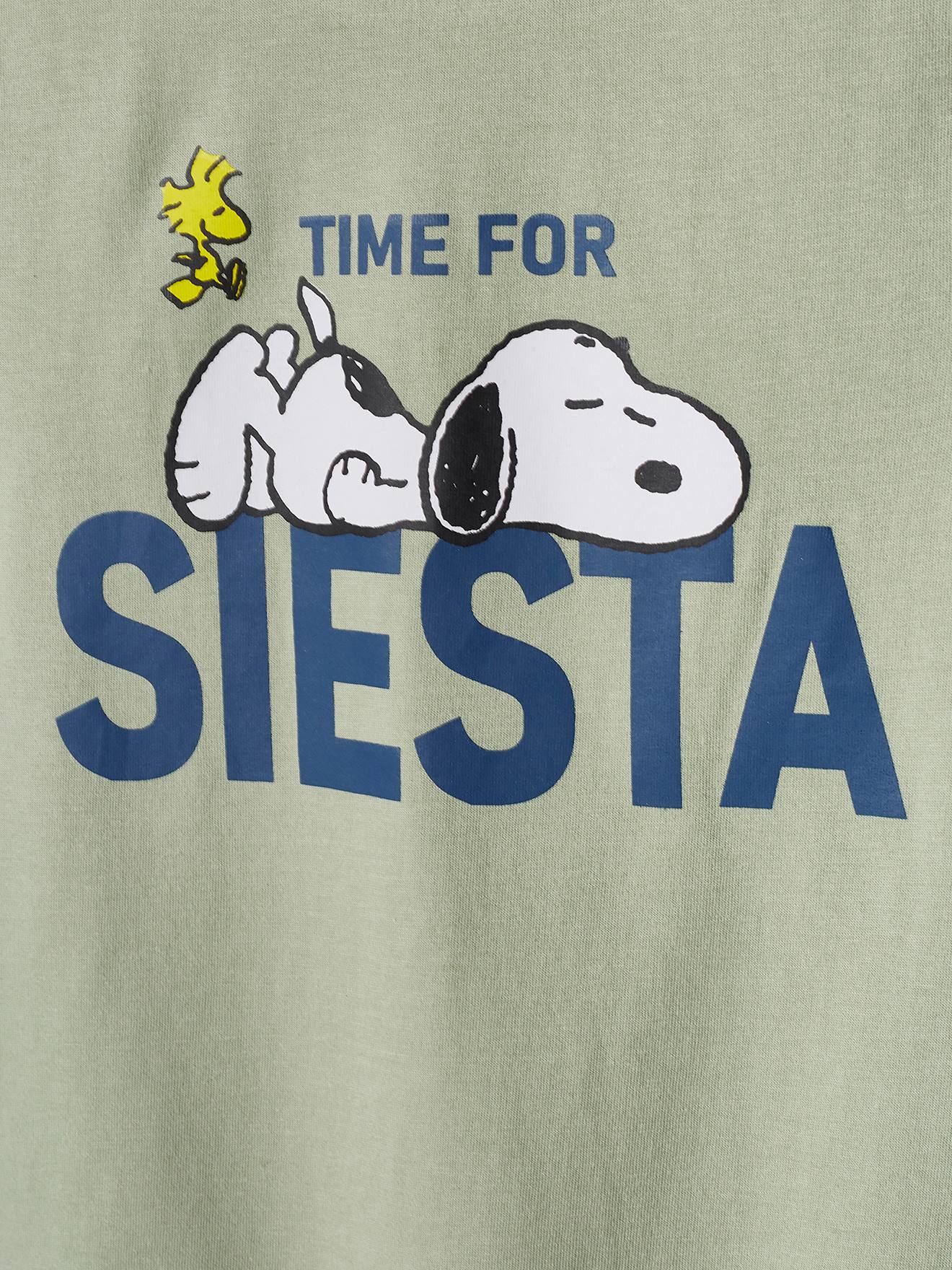 Pijama infantil Snoopy da Peanuts® com shorts, verde salgueiro.