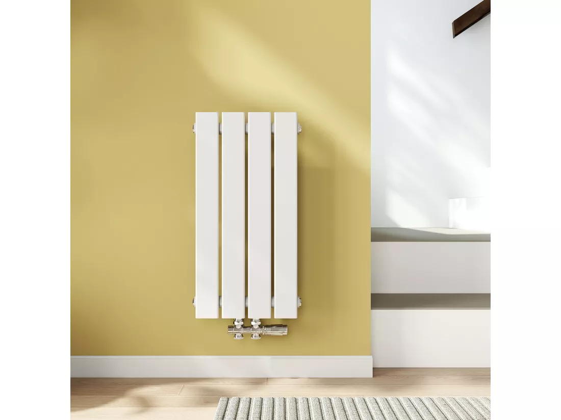 EMKE Radiateur à Eau Chaude, Radiateur plat seule couche connexion centrale, Blanc 60x30cm