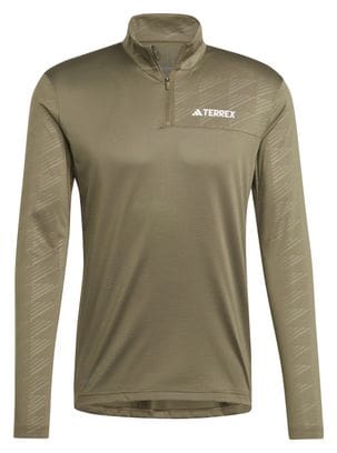 Maillot manches longues 1/2 zip adidas Terrex Multi Khaki Homme