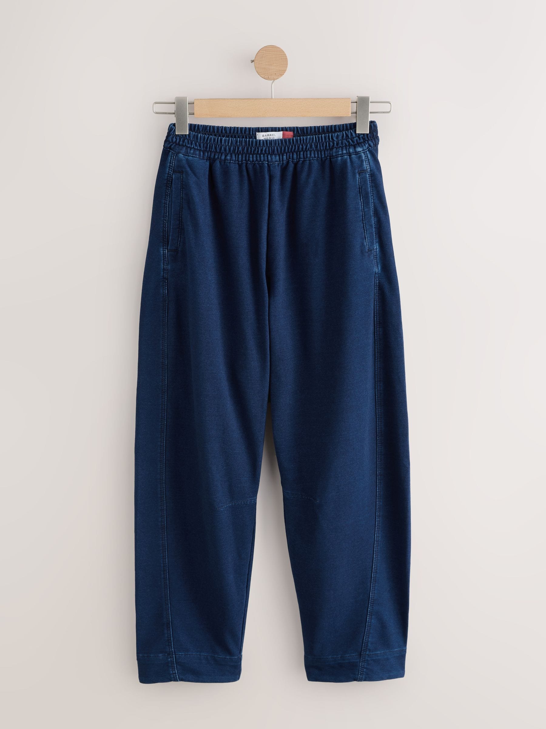 Donkerblauw - Denim Jersey Broeken met Barrel jeans
