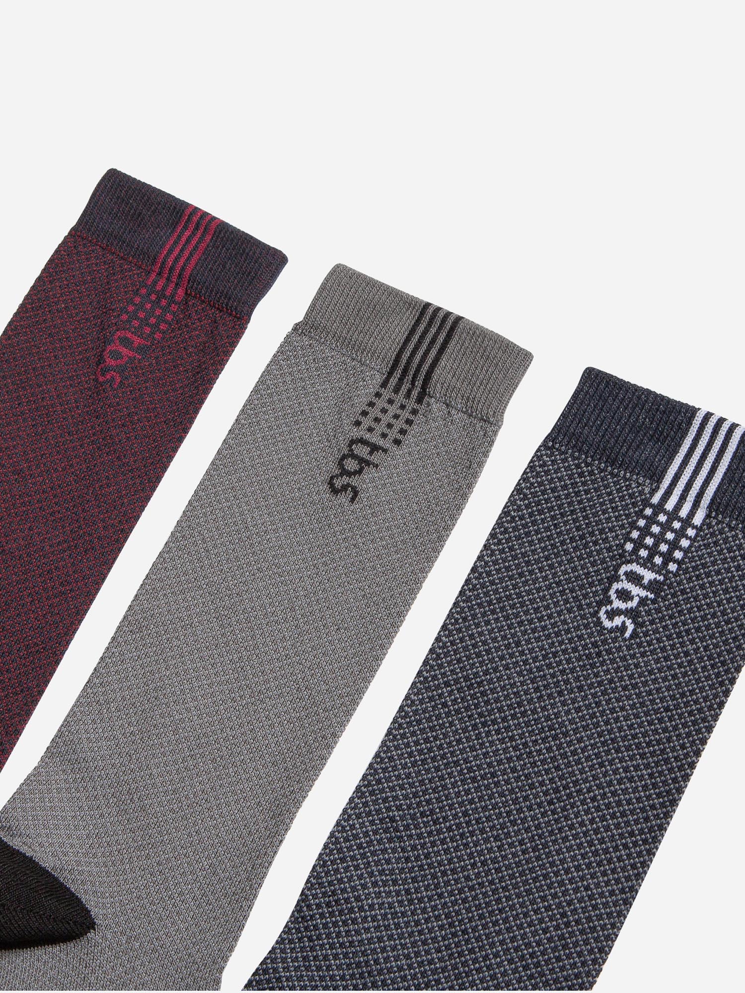 Lot de 3 Chaussettes Homme Gris et Noir
