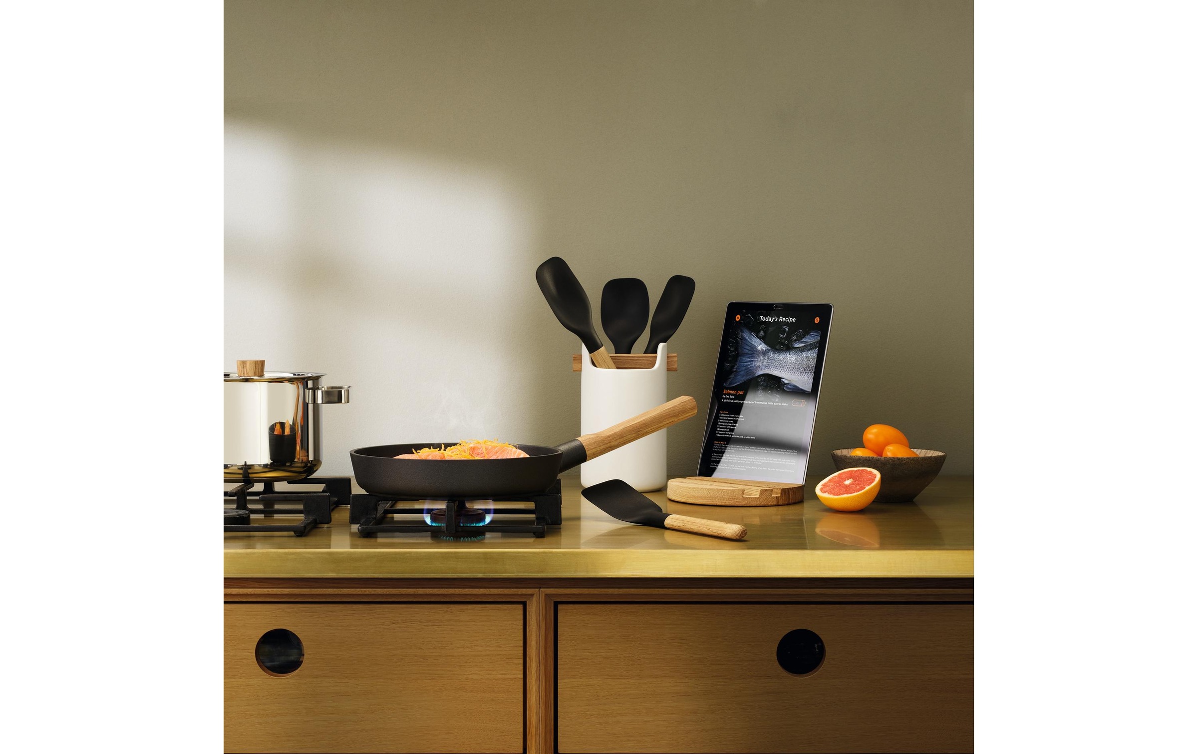 Eva Solo Pfannenwender »Nordic Kitchen Braun/Schwarz« Holzart: Eiche (USA)