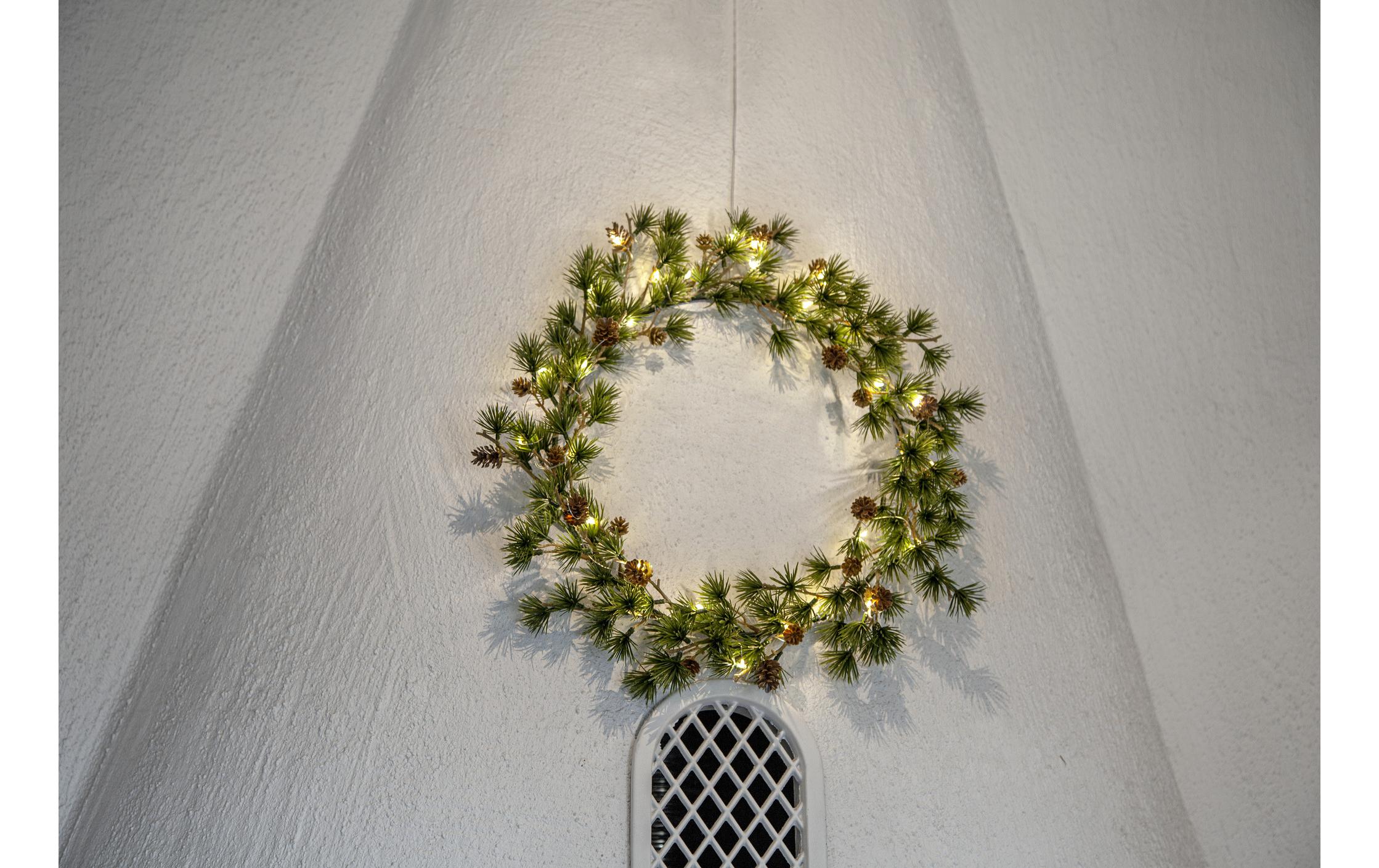 LED-Weihnachtskranz Larix, Ø 40 cm, GrünLED Weihnachtsdekoration