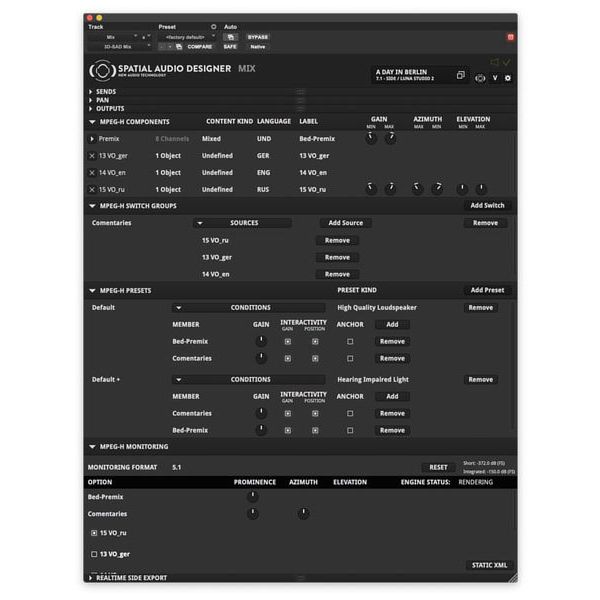 New Audio Technology Spatial Audio Designer Producer Plus