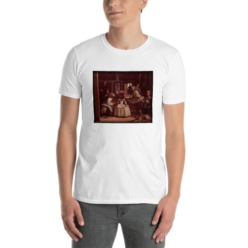 Camiseta masculina Mascochula, Las Meninas, personalizada com seu animal de estimação, branca